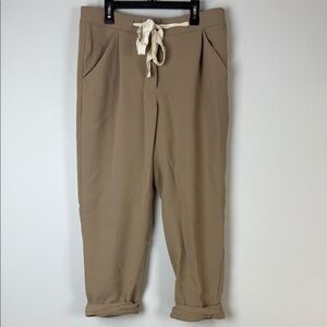 Aritzia Wilfred Allant Trousers Tan Relaxed Fit Size 6